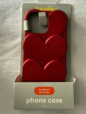 Heyday Red Heart iPhone 16 Pro Max Soft TPU Phone Case NWT